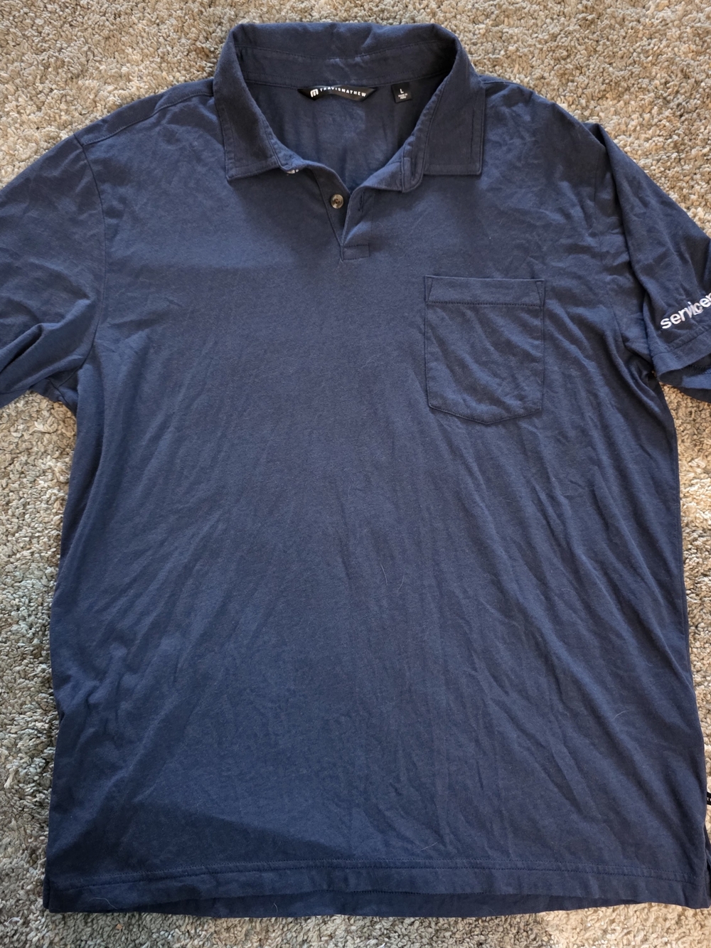 Travis Mathew Navy Short-Sleeve Pocket Polo